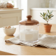 Acrylic Sugar Bowl With Wooden Lid